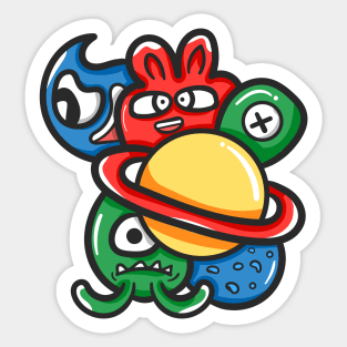 Alien Monster Doodle Sticker